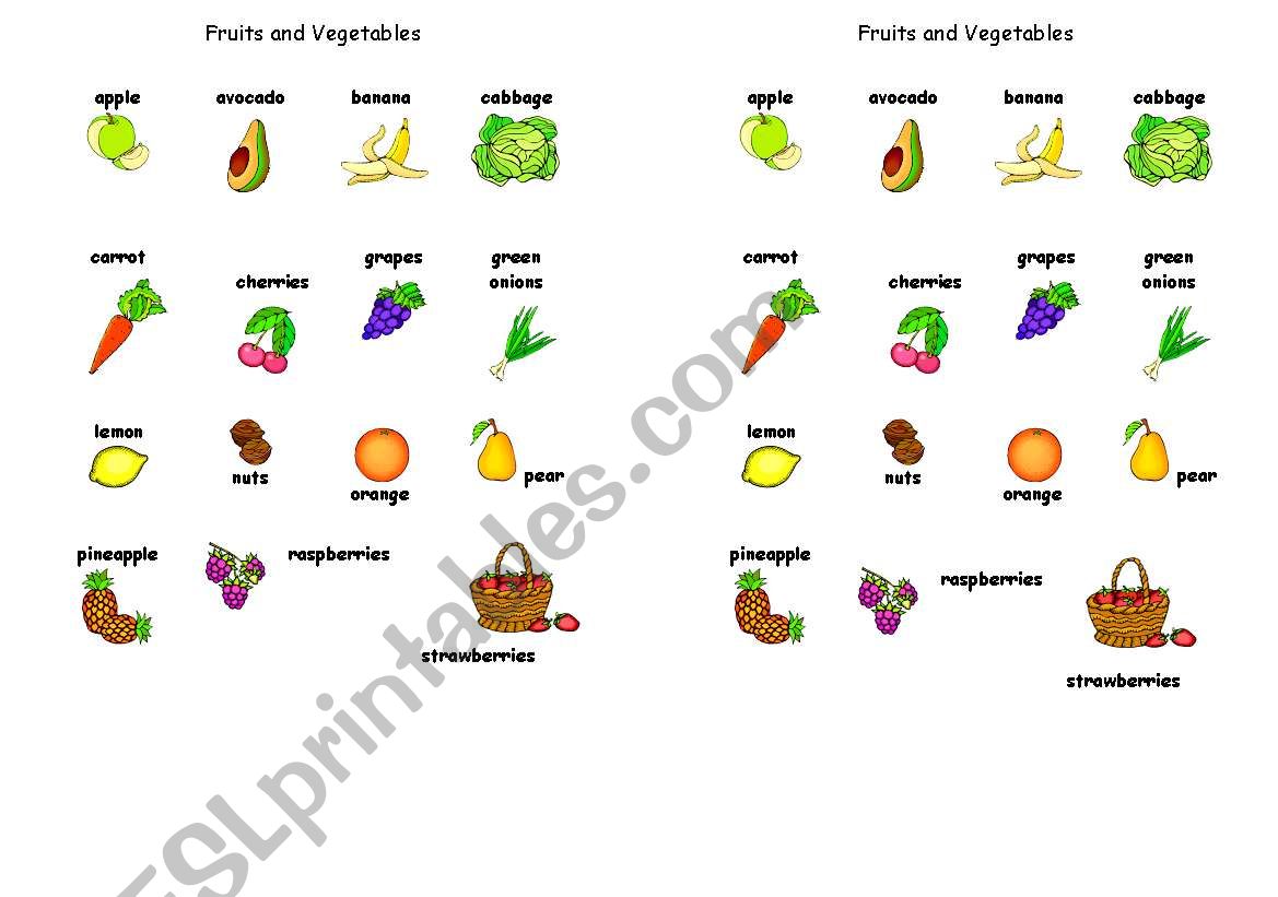 Fruits and Veggies worksheet
