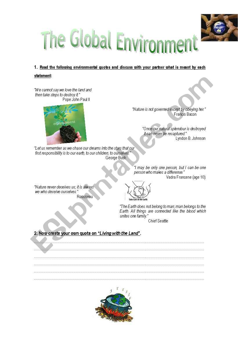 Global Environment worksheet