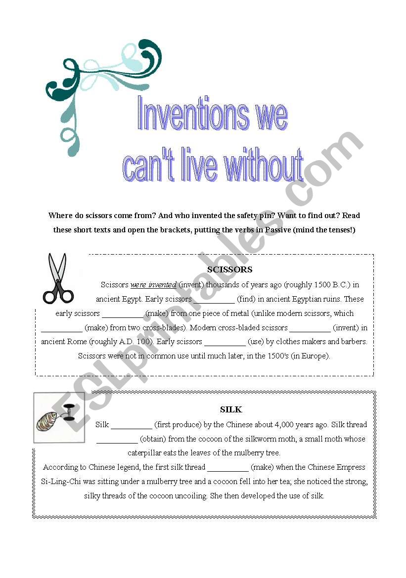 Inventions we canÂ´t live without (passives practice)