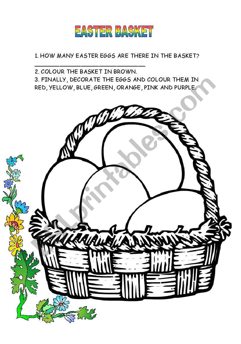 easter basket worksheet