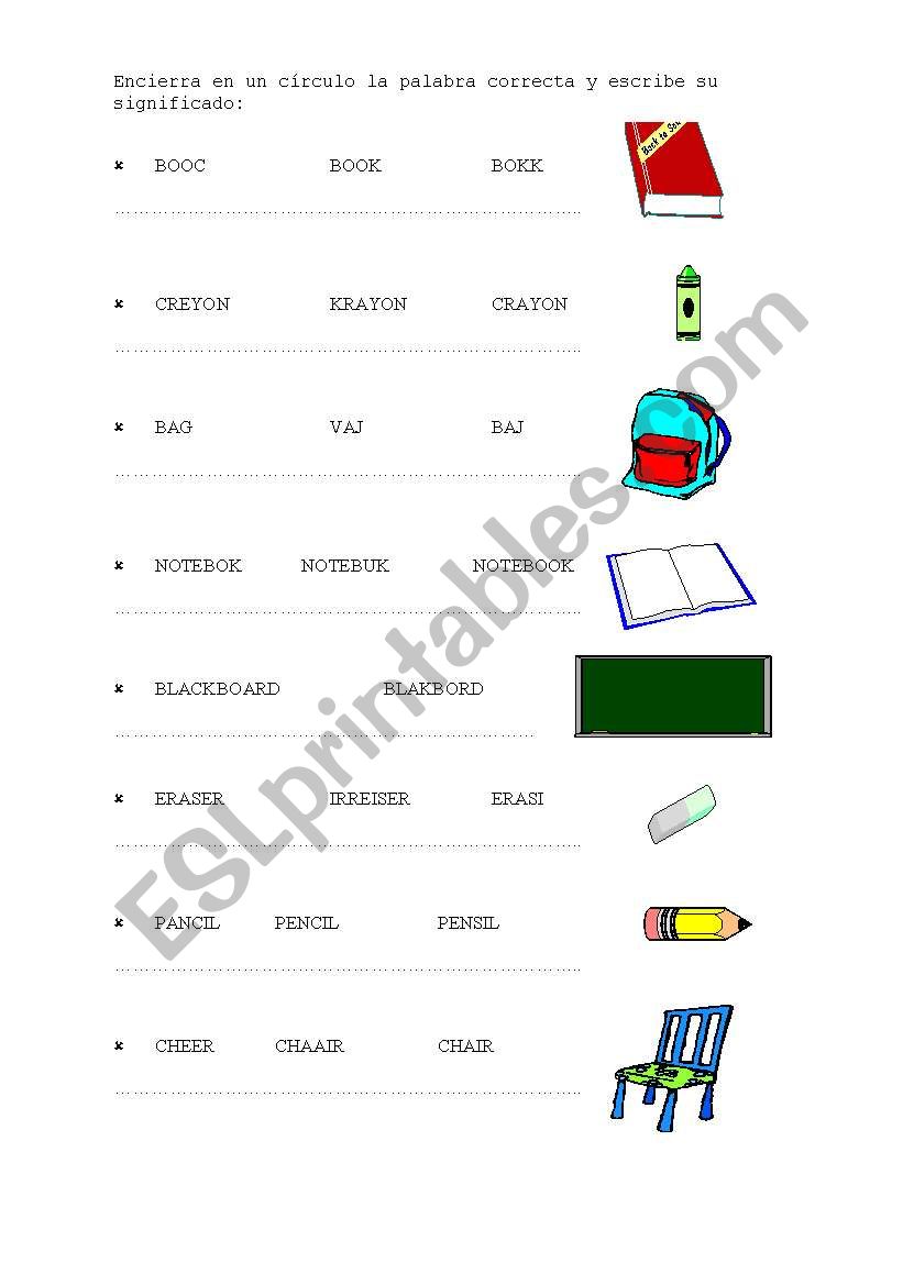 the school worksheet