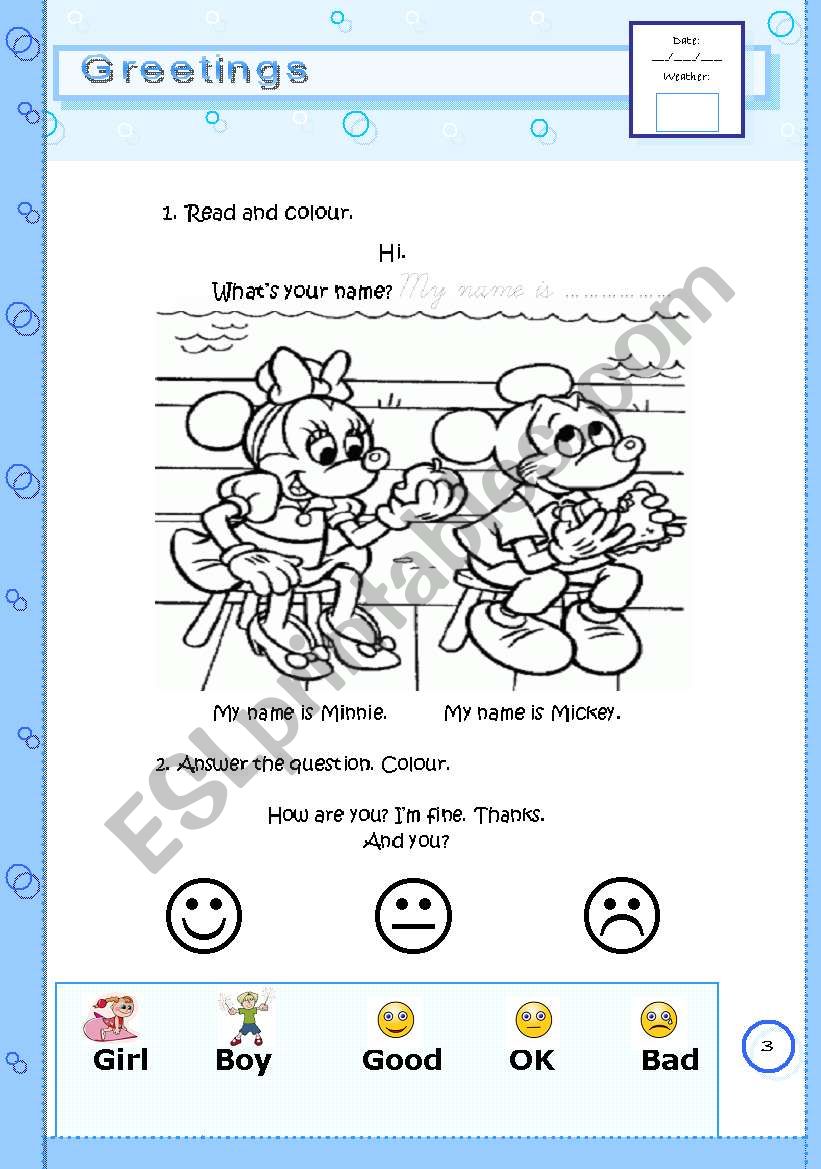 Greetings - page 3 worksheet