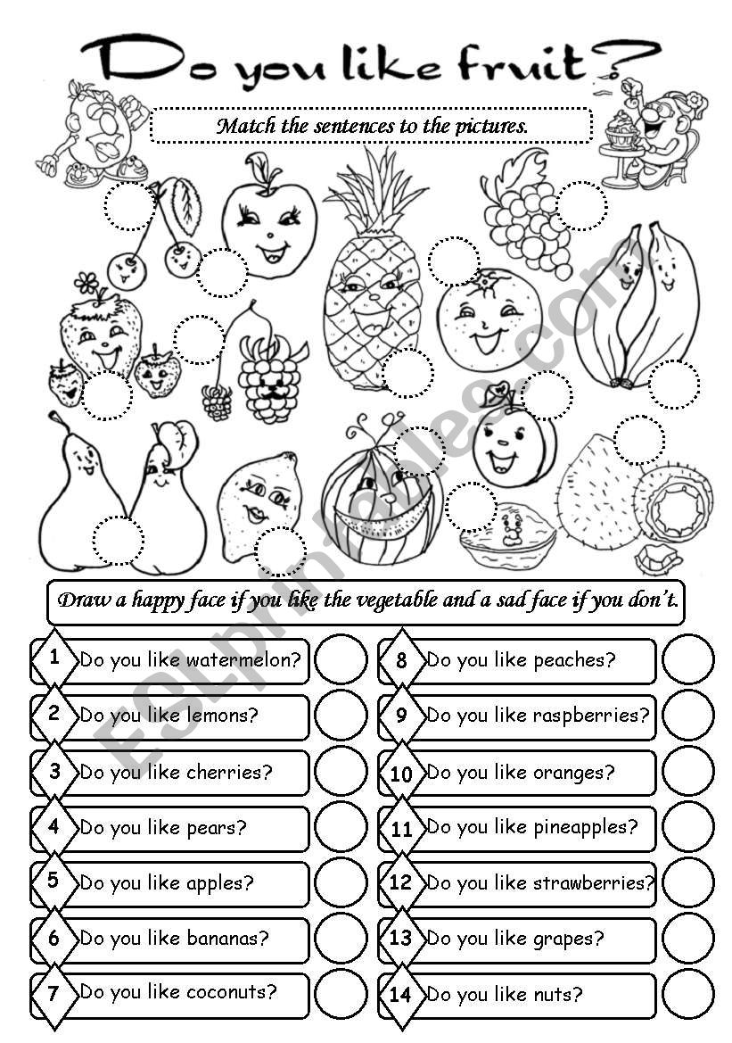 Do you like fruit? worksheet