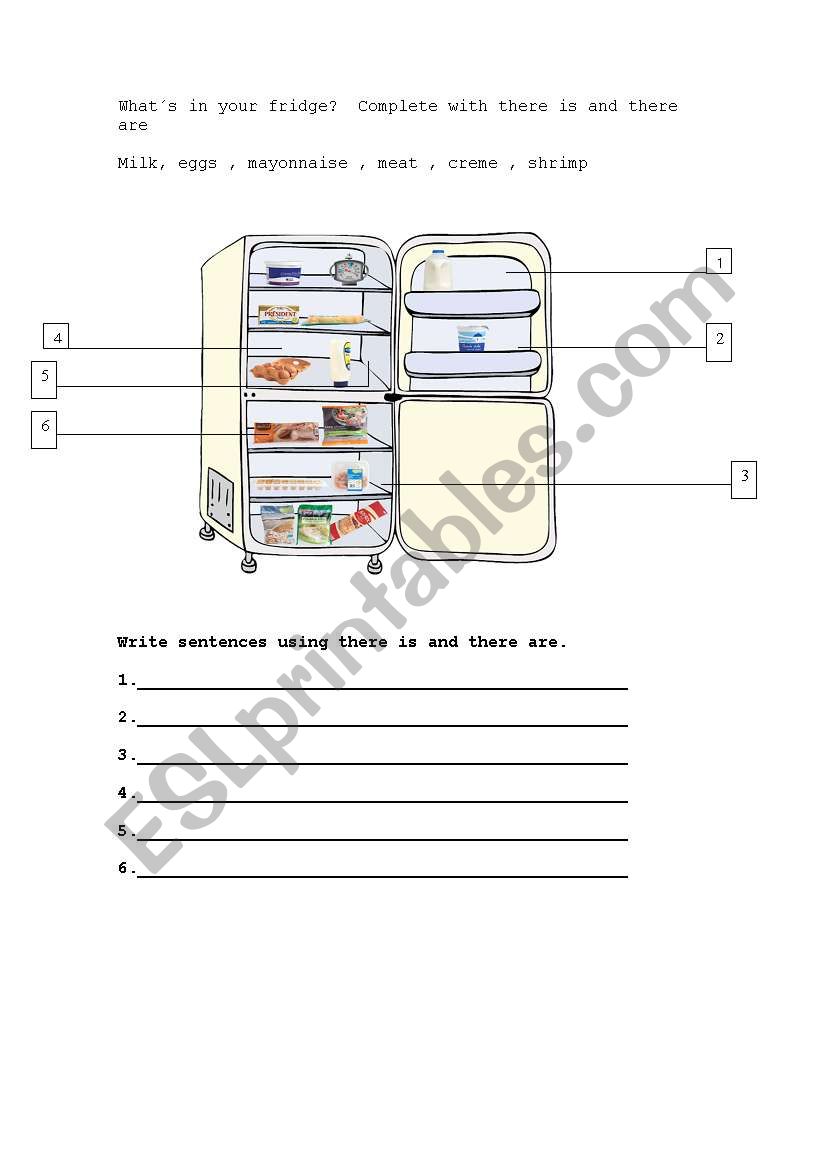 whatÂ´s in the fridge worksheet
