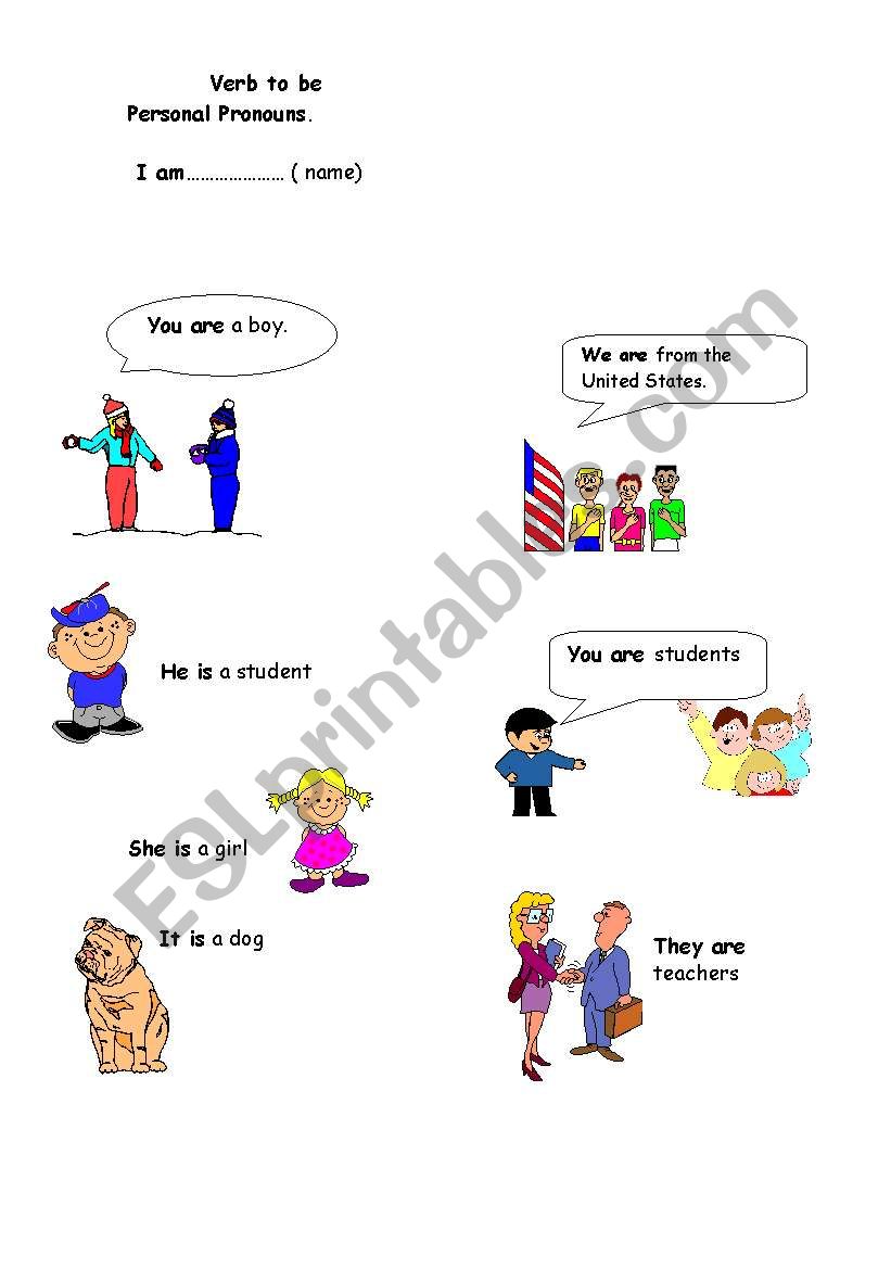 verb to be -personal pronouns 3 pages