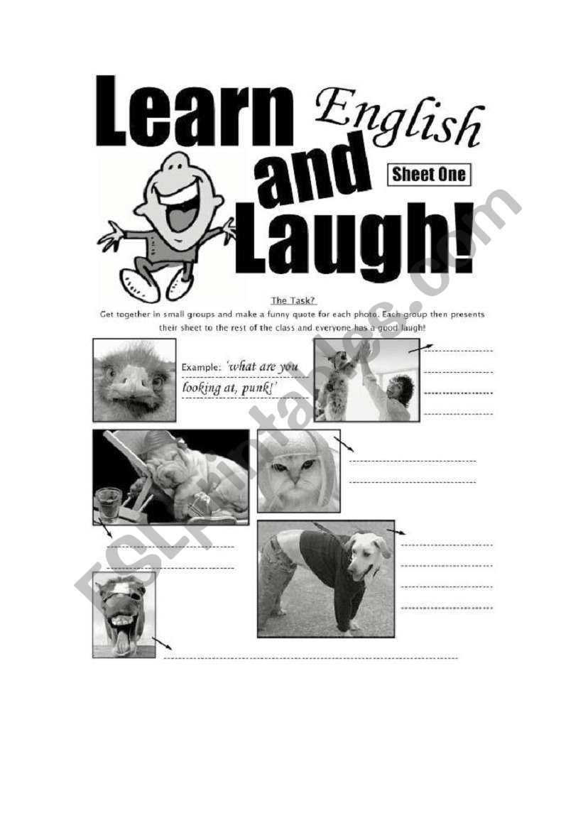 Learn English And Laugh Sheet One