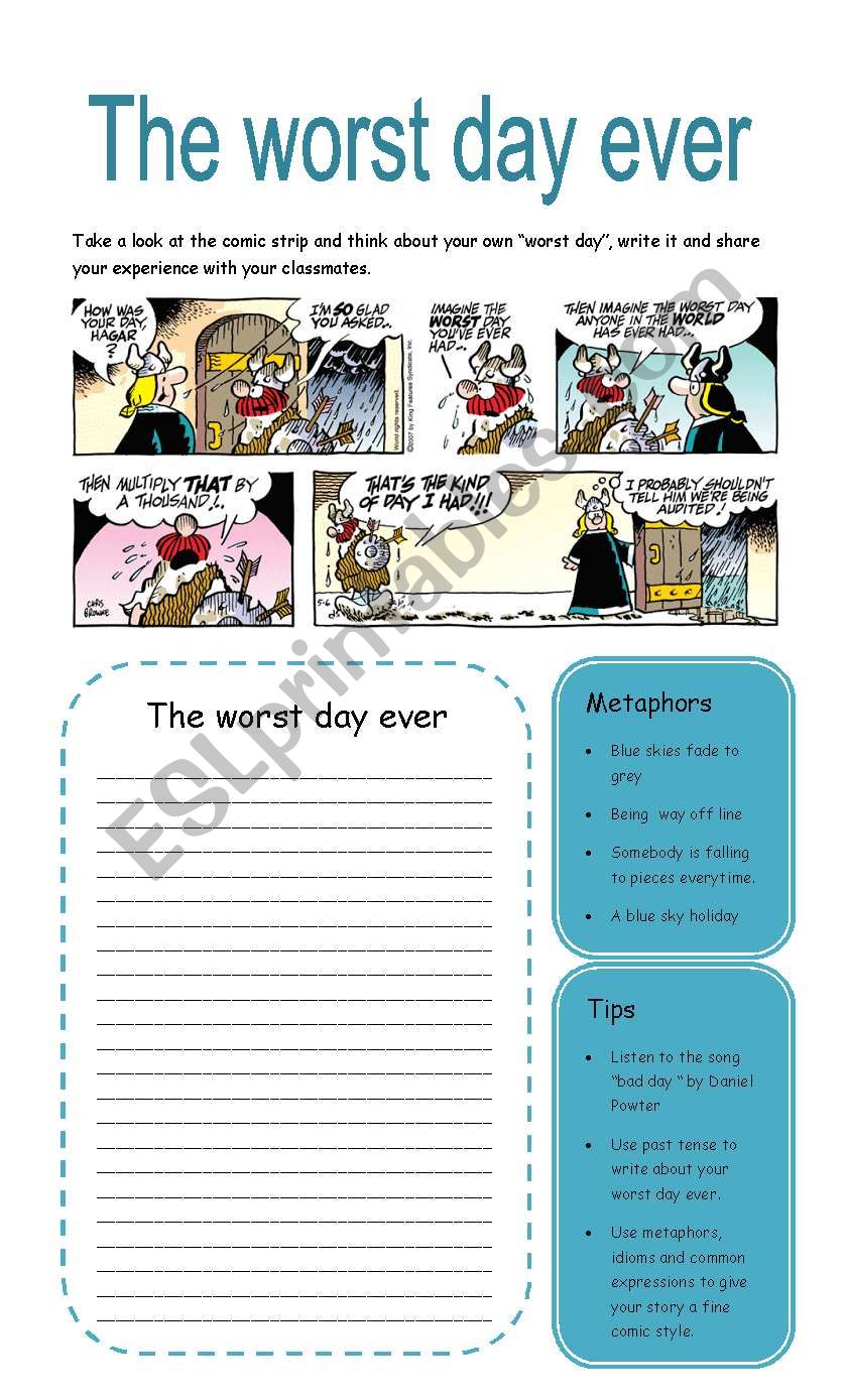 The worst day ever worksheet