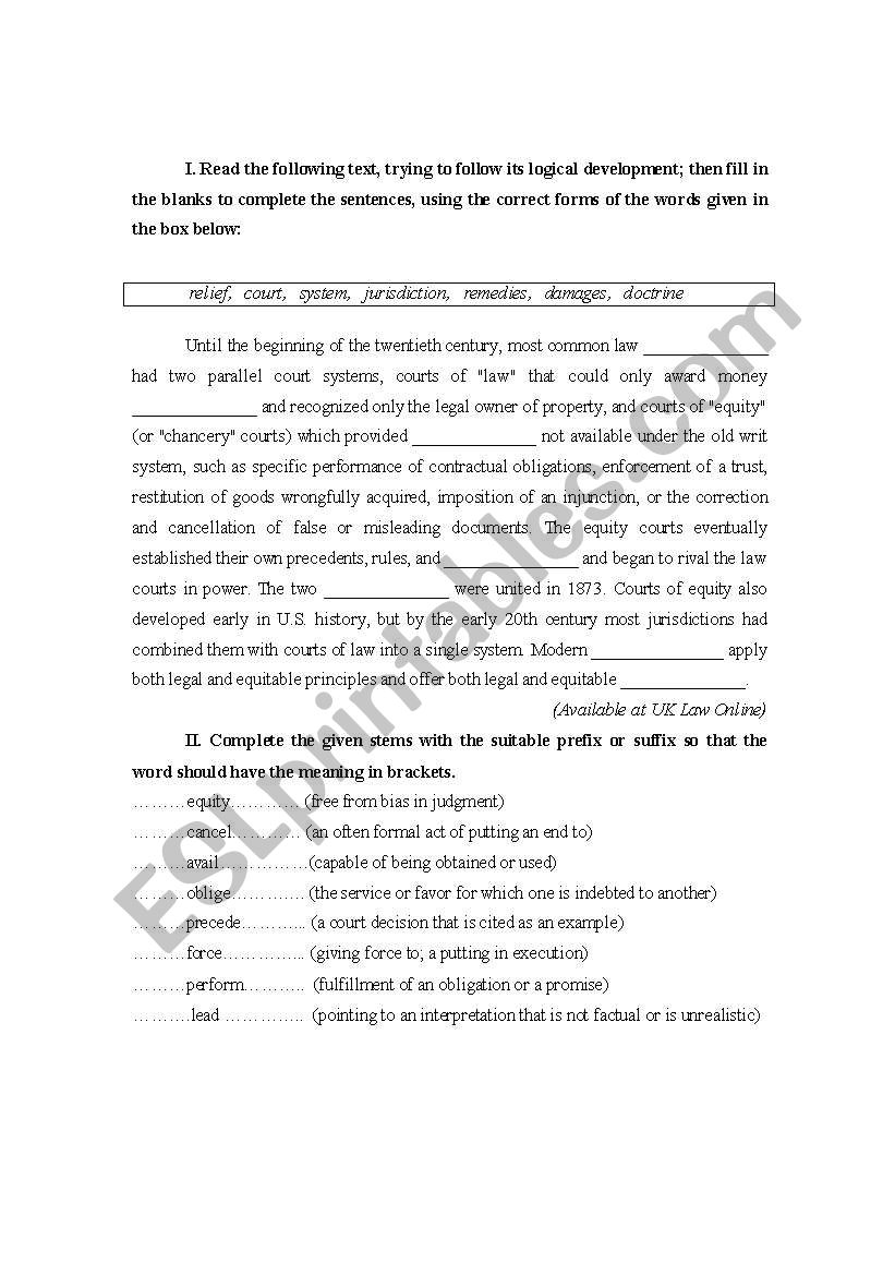 Sources of English Law - Equity