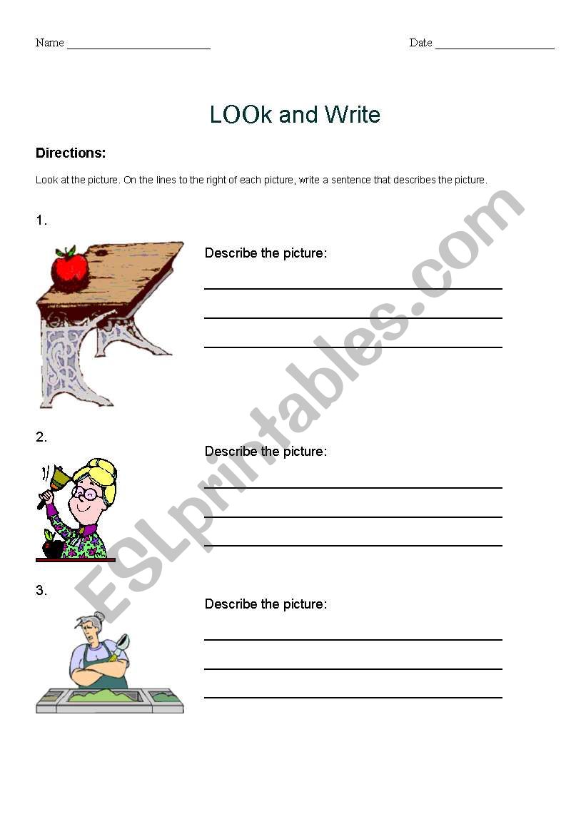 Look and Write worksheet