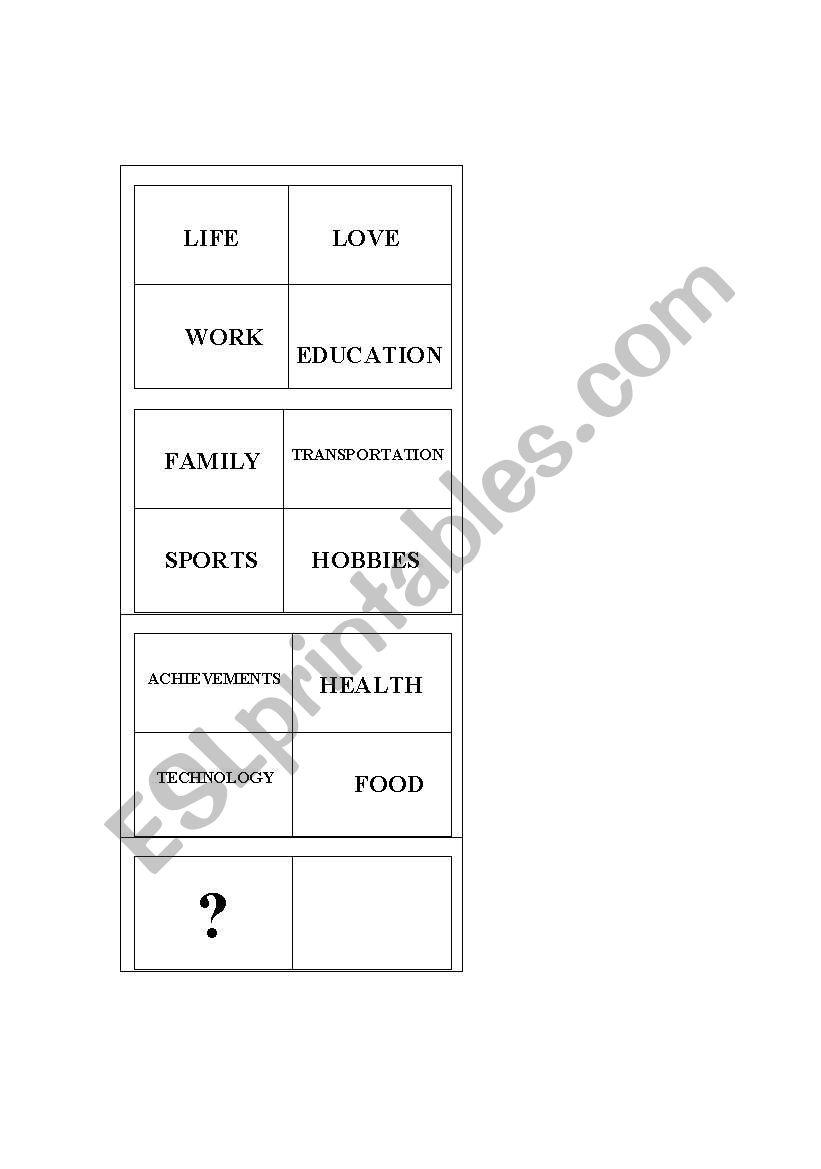 Talking about life worksheet