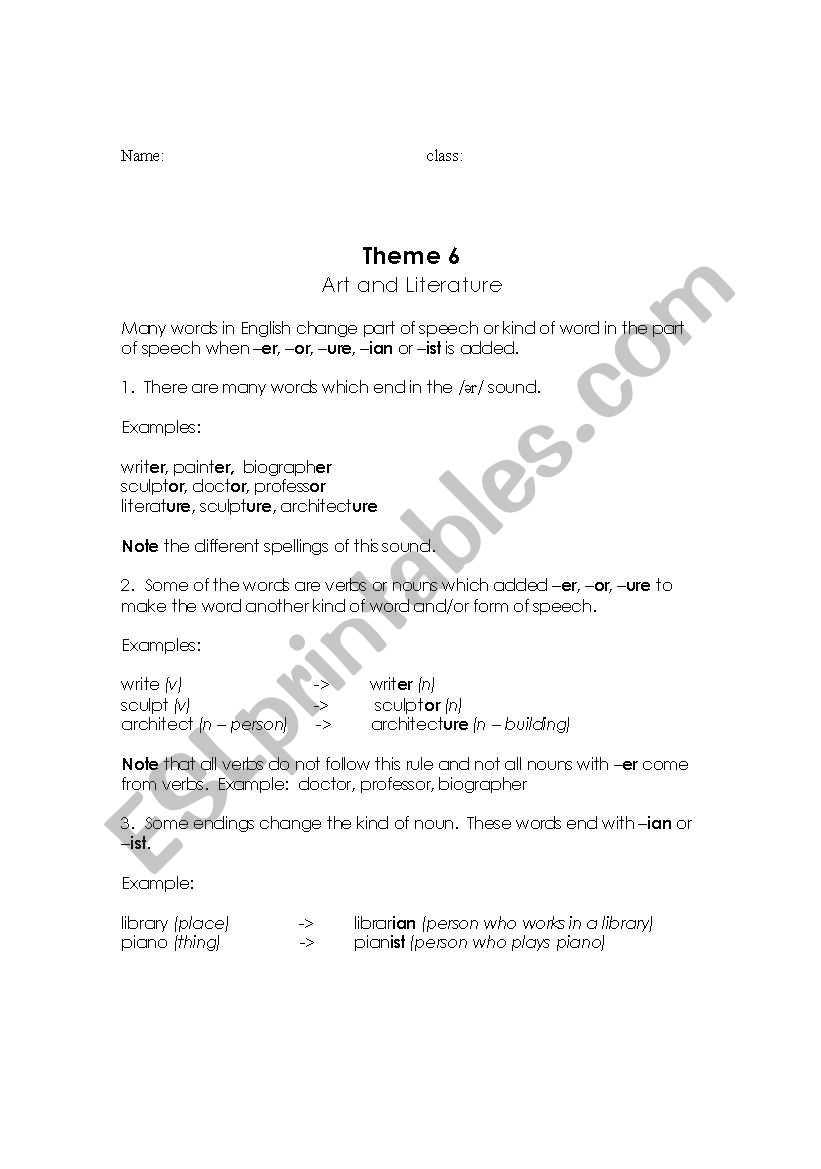 suffix worksheet