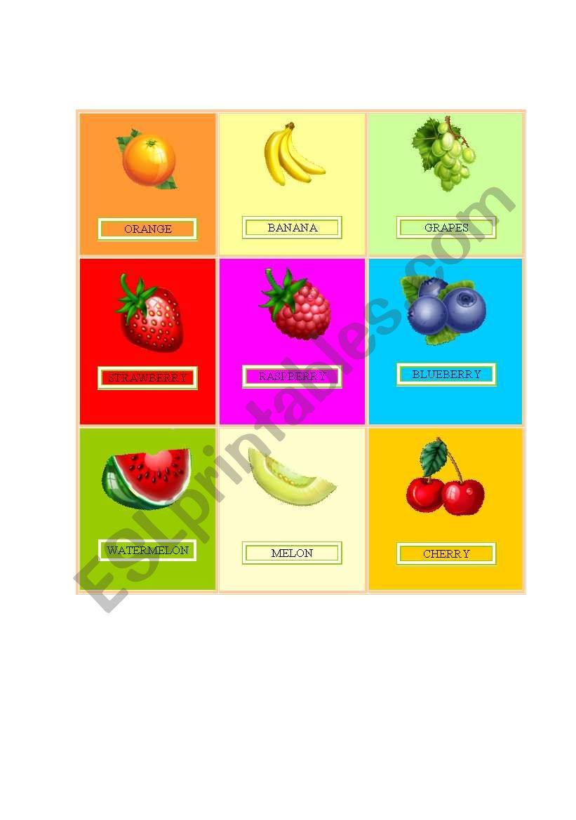 FRUITS PICTIONARY PART 2 worksheet