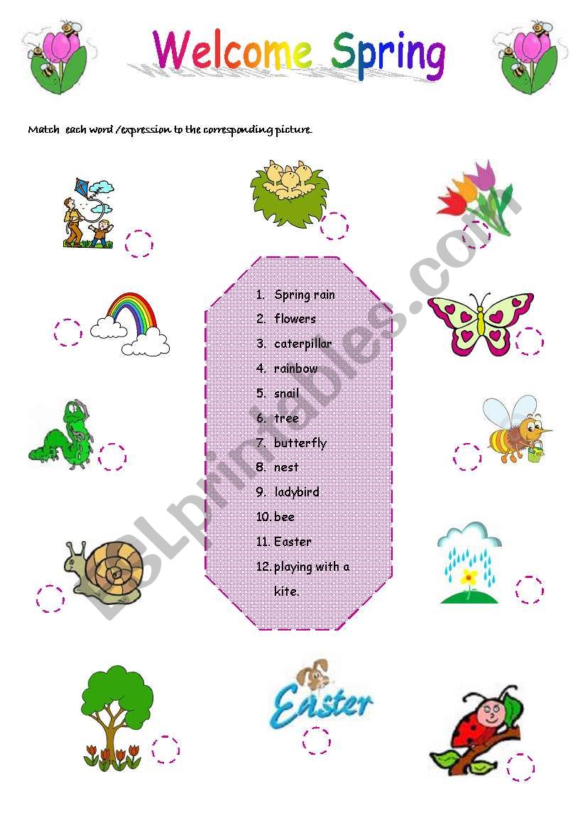 Welcome Spring worksheet