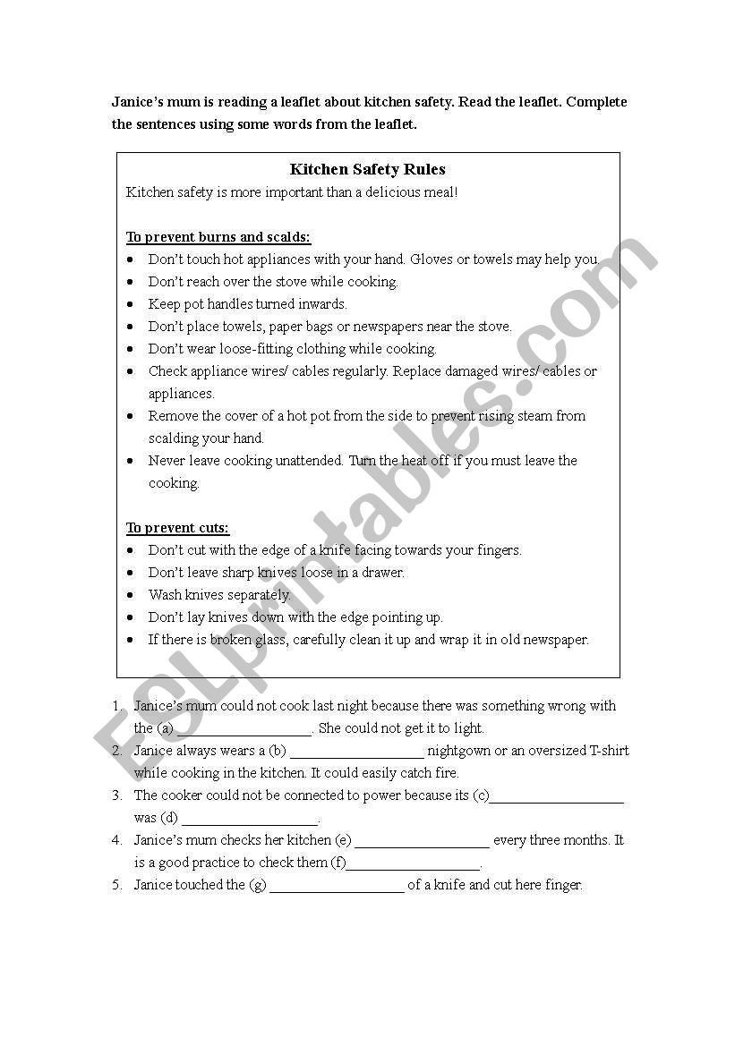 Reading comprehension and vocabulary exercise