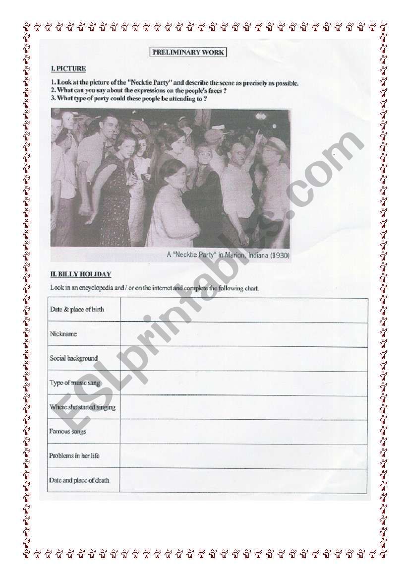 Strange Fruit worksheet