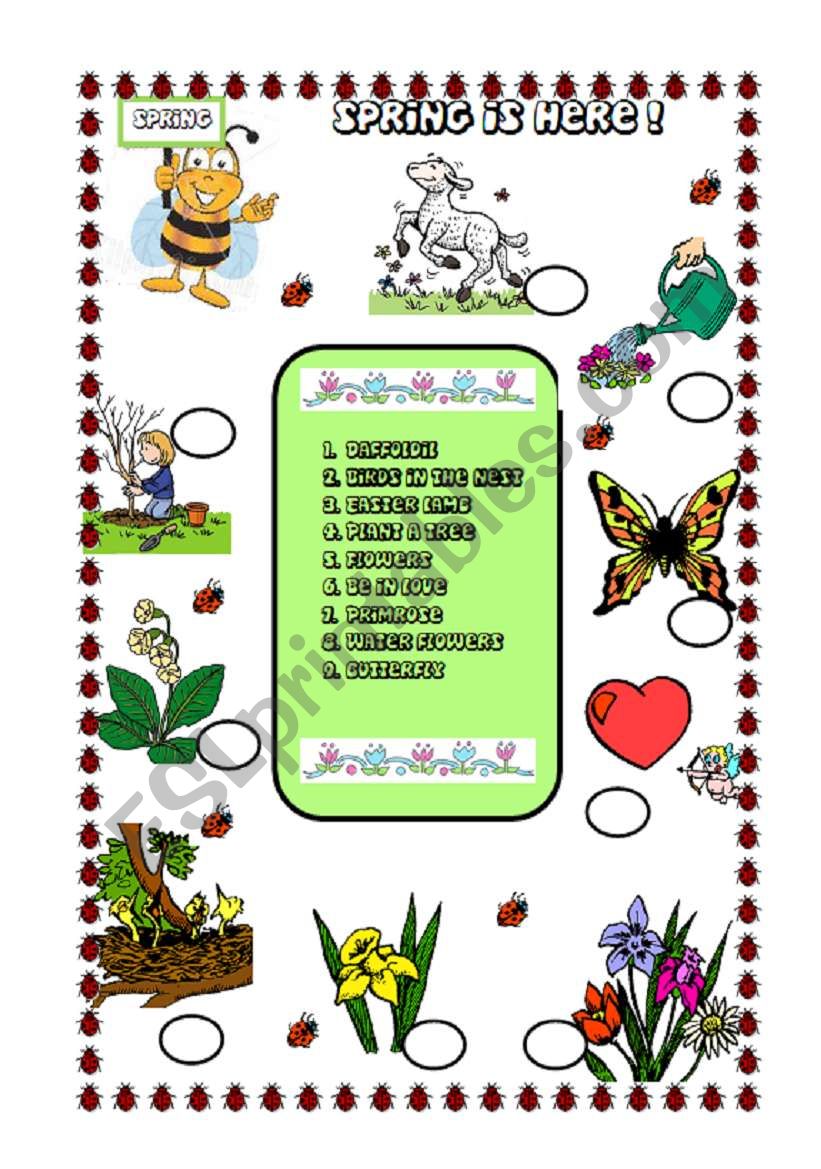 Spring is here worksheet