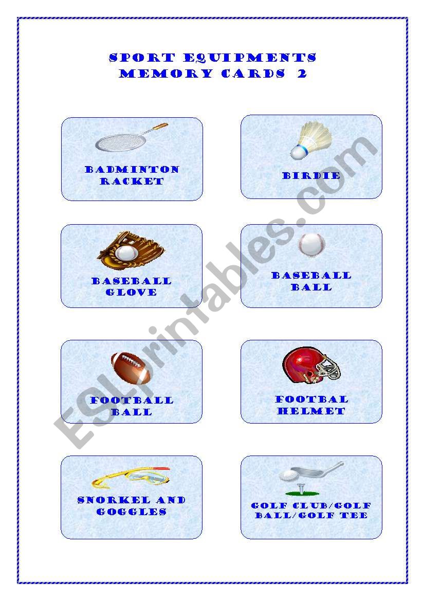 SPORT EQUIPMENTS MEMORY CARDS 2