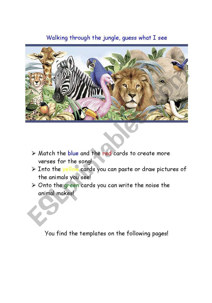 Walking Through The Jungle Guess What I See Part 1 Esl