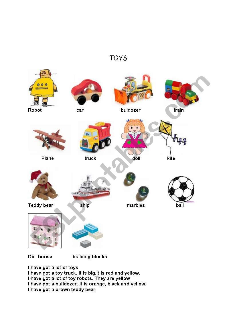 TOYS worksheet