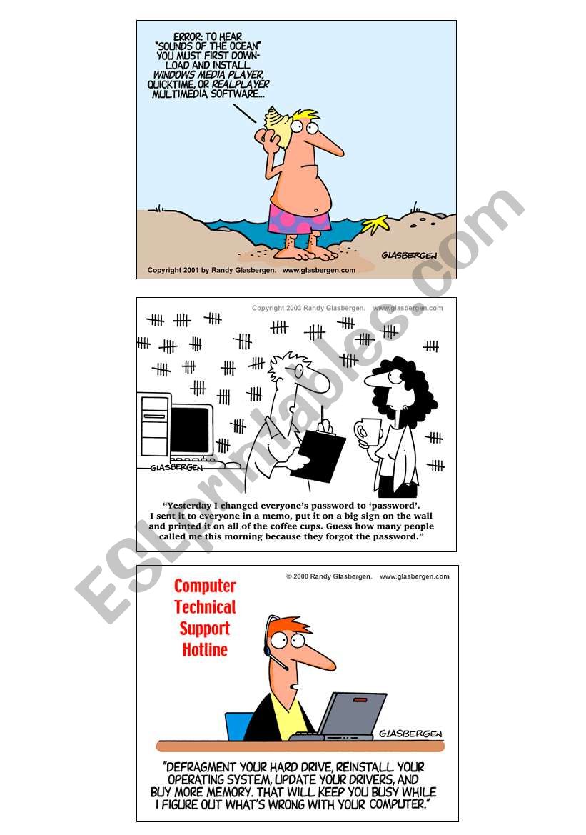 INTERNET CARTOONS worksheet