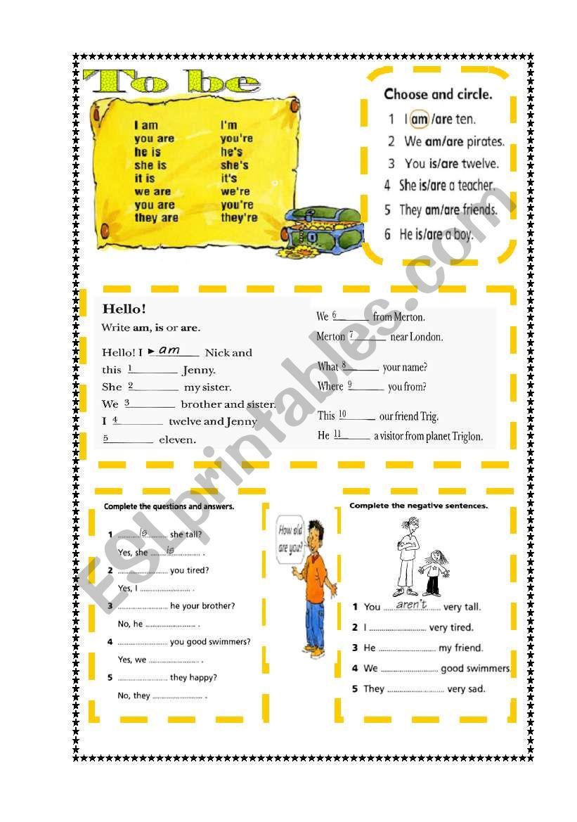 Verb to be worksheet