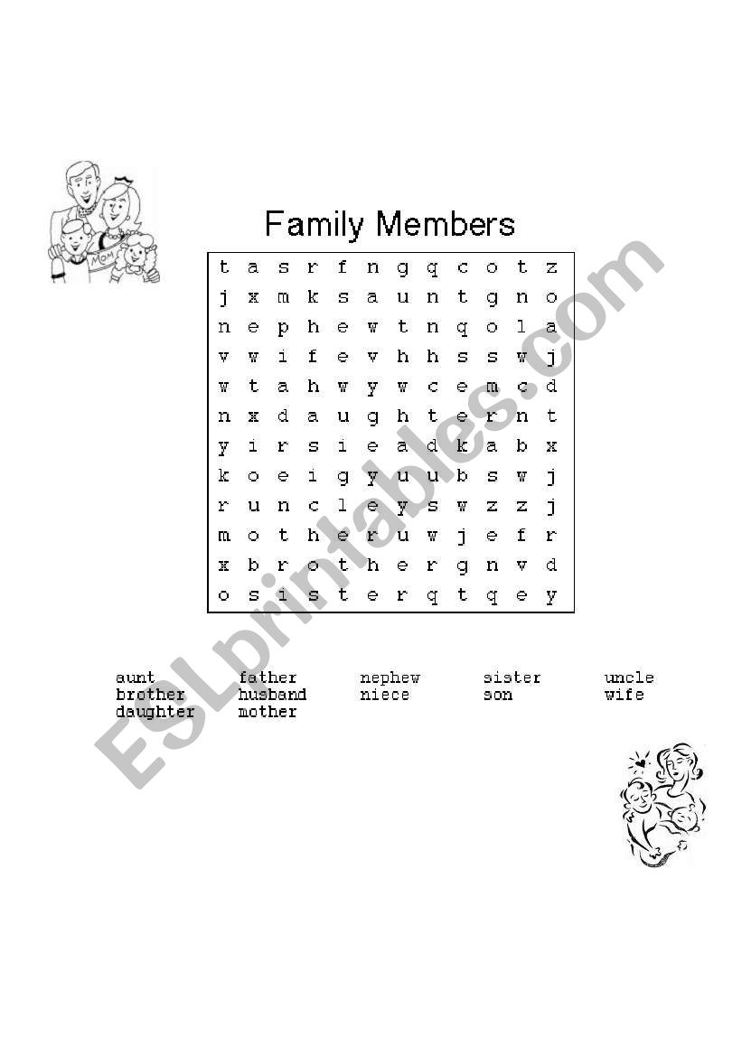 FAMILY MEMBERS worksheet