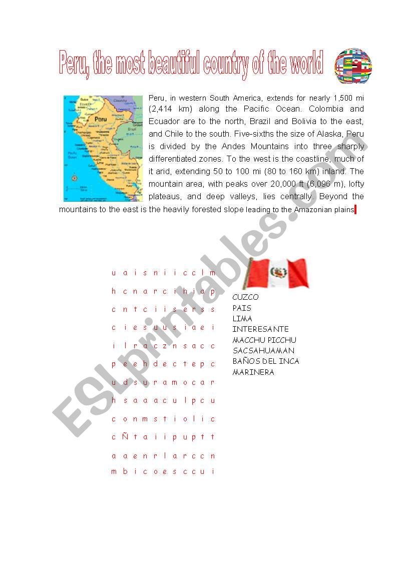 Peru _ America worksheet