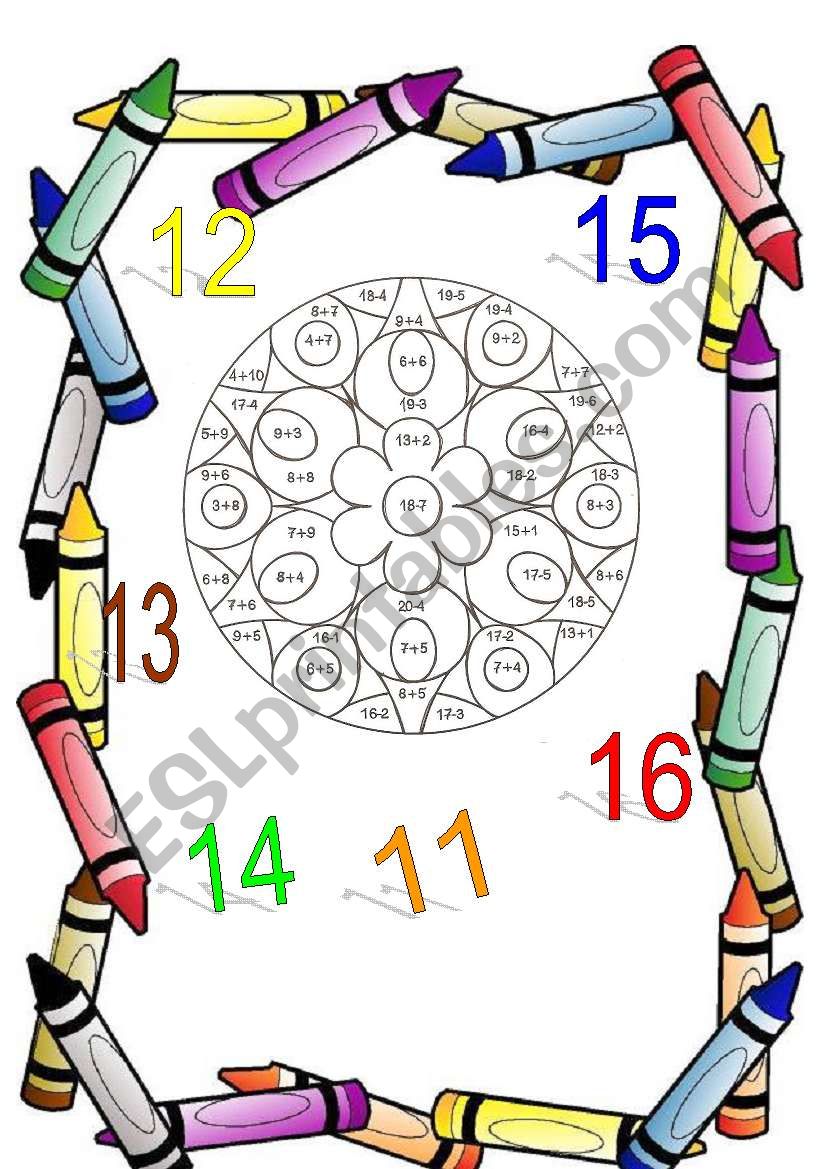 Maths mandala worksheet