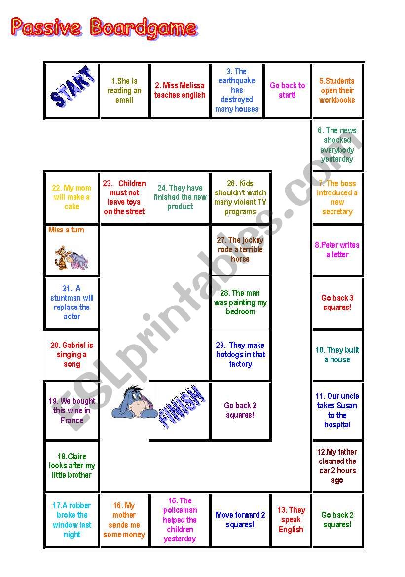 Passive voice - board game - Games to learn English