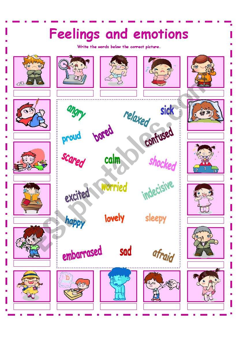 FEELINGS AND EMOTIONS! worksheet