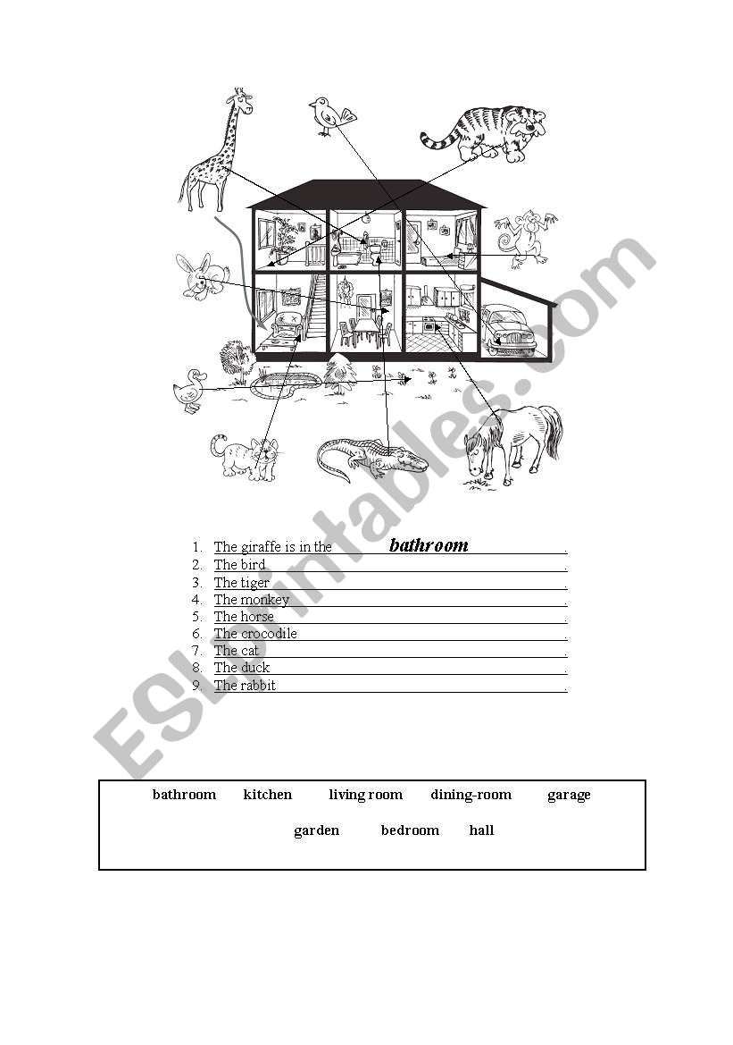 Where are the animals? worksheet