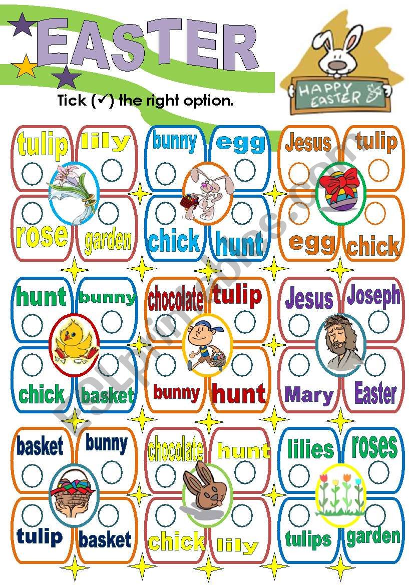 EASTER VOCABULARY worksheet