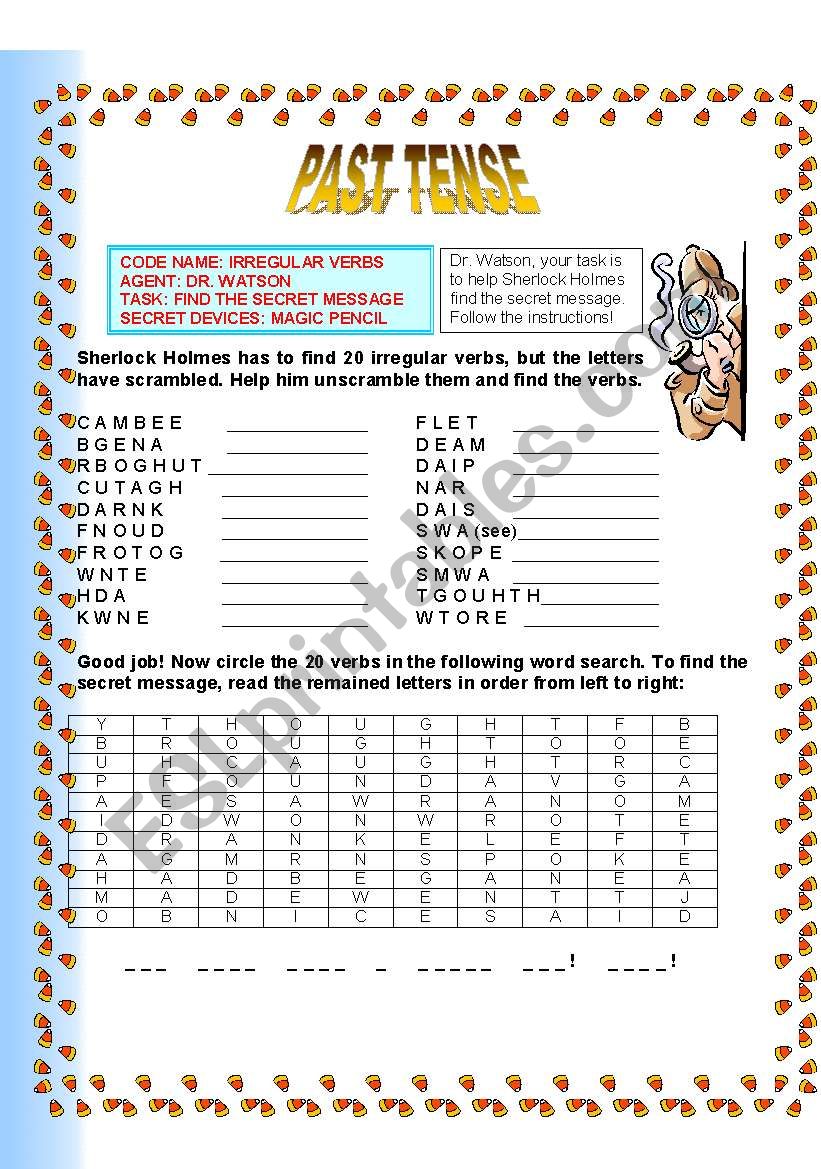 IRREGULAR PAST TENSE worksheet