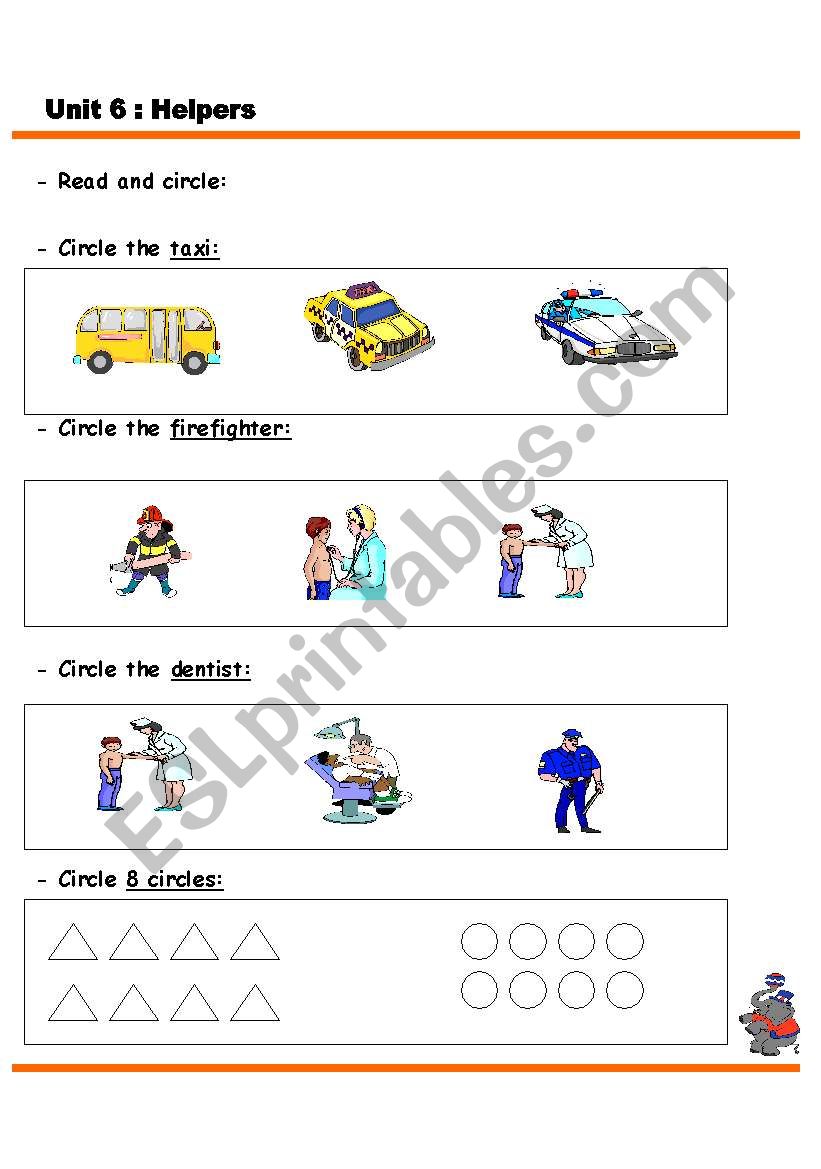 helpers circle  worksheet