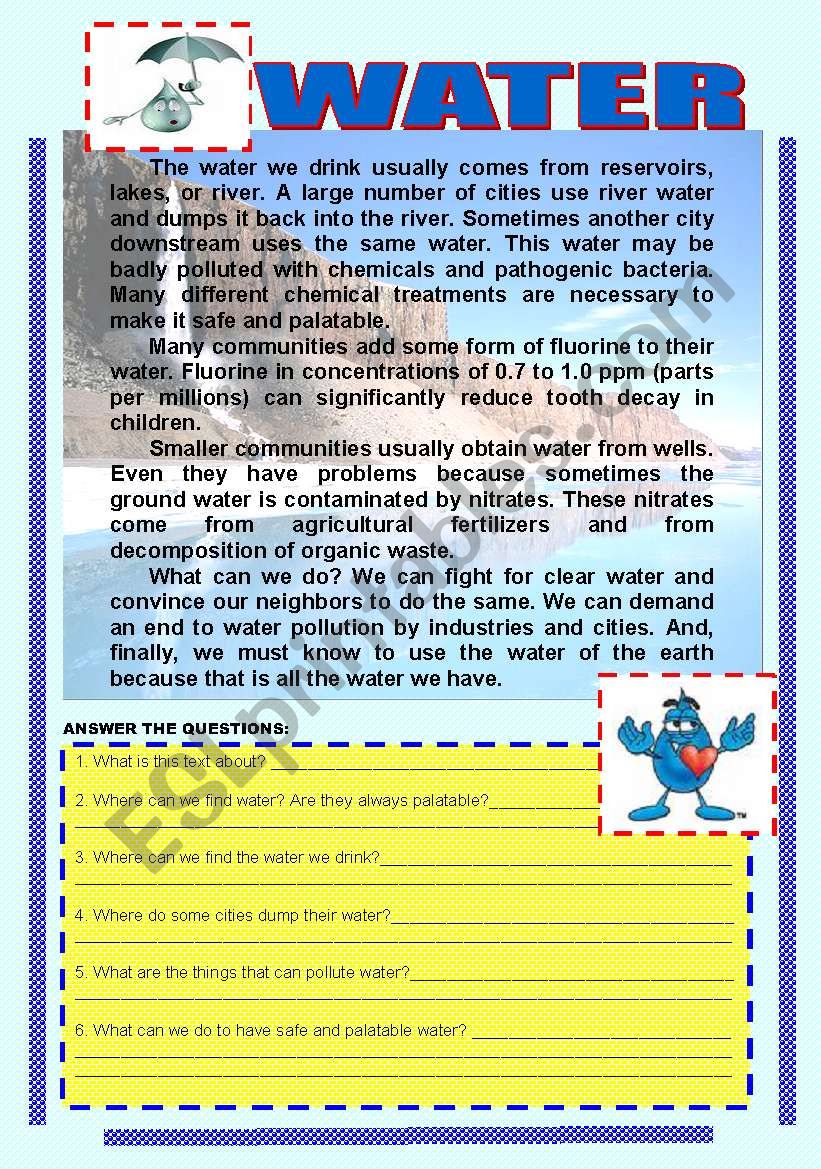 WATER CONSERVATION worksheet