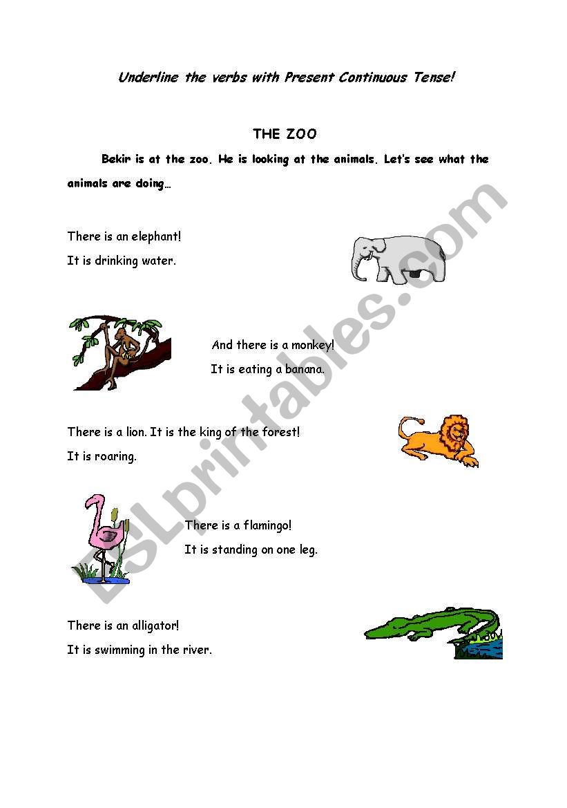 Underline the present continuous tense verbs