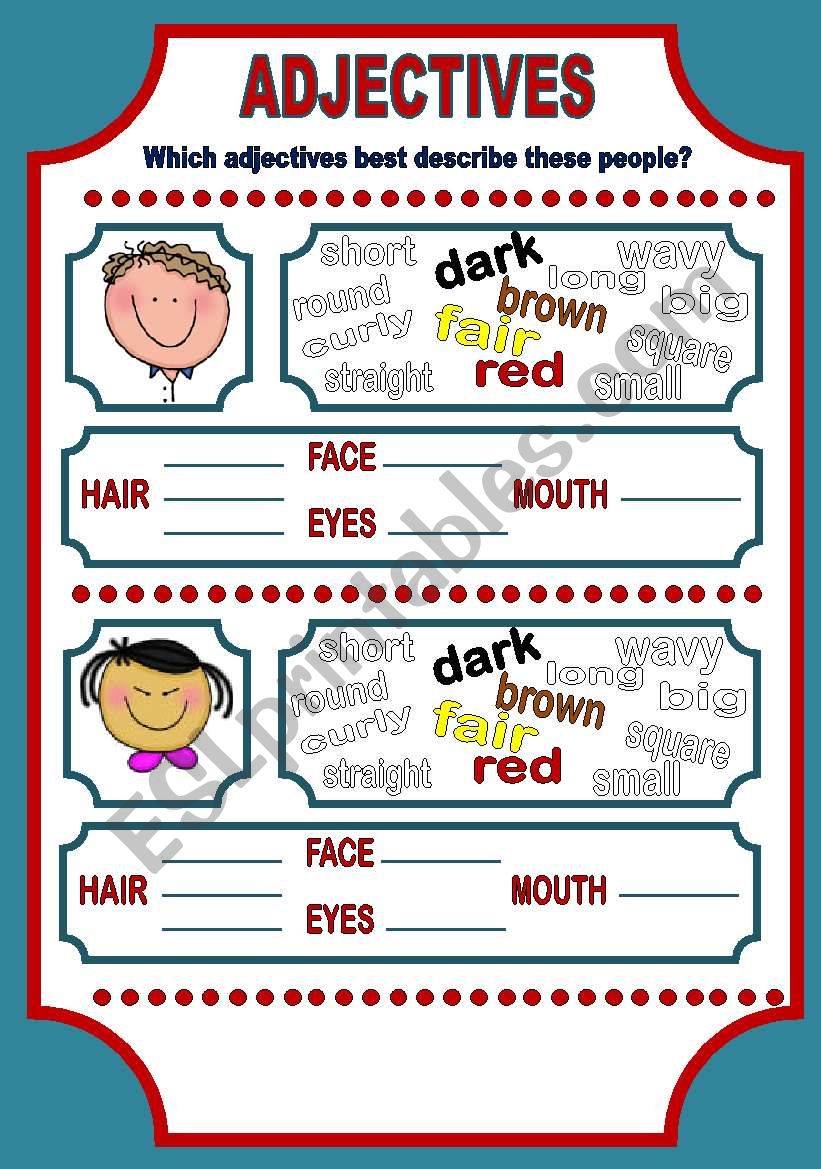 DESCRIBING FACES - 2ND PART worksheet