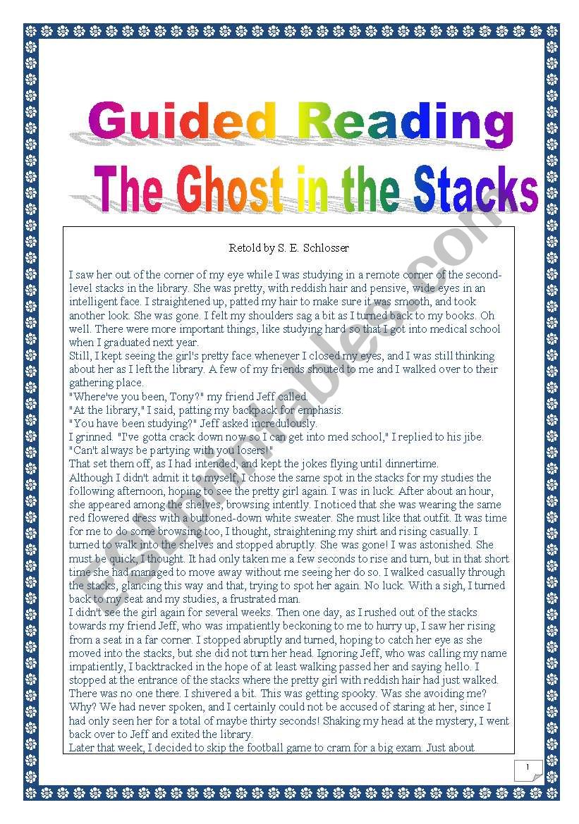 American Folklore series: another GHOST STORY: task-based, 4-skill comprehensive project.  KEY included. (8 pages)