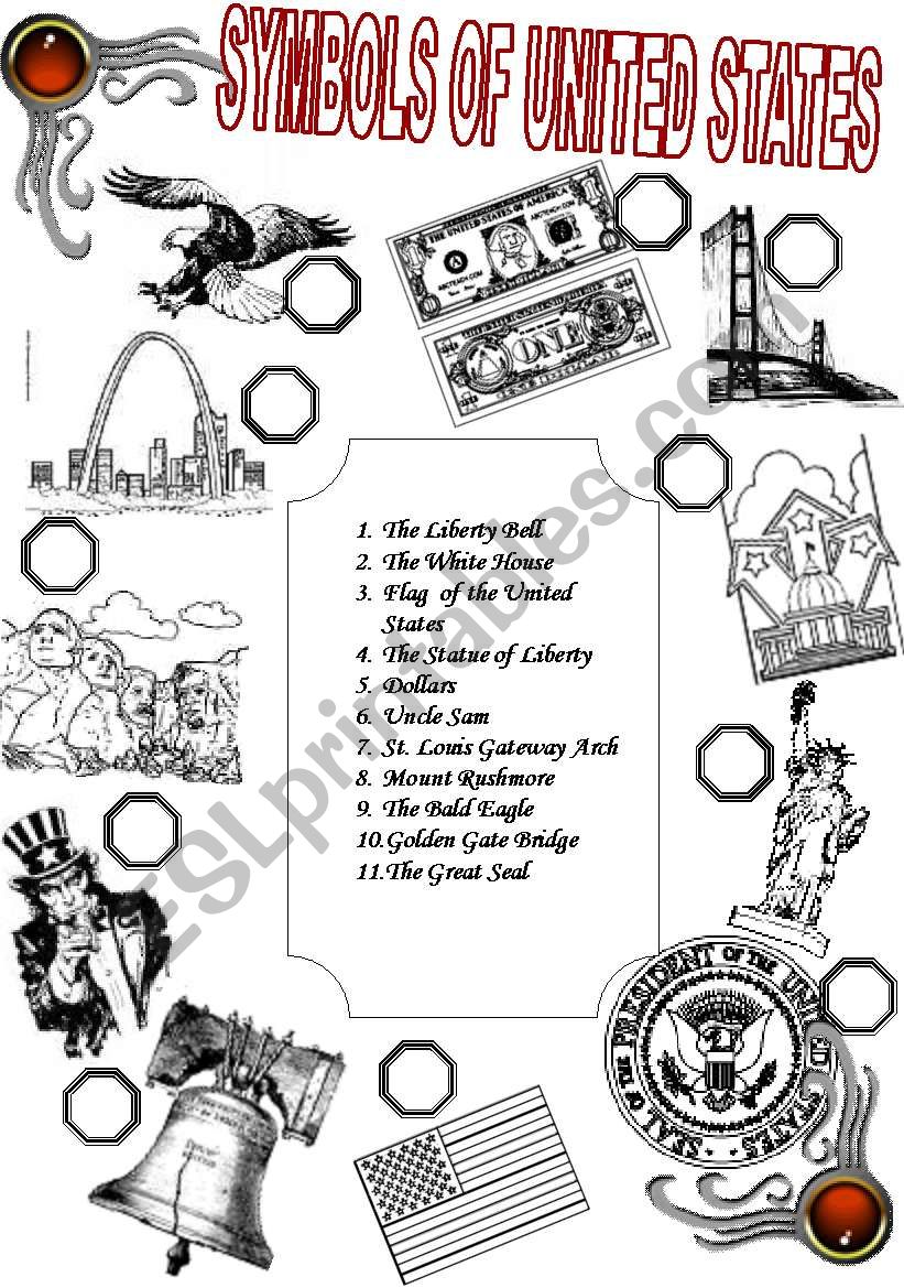 Symbols of United States of America, 2 pages 