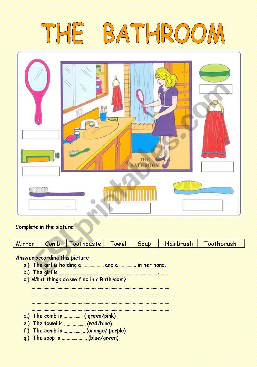 The Bathroom worksheet