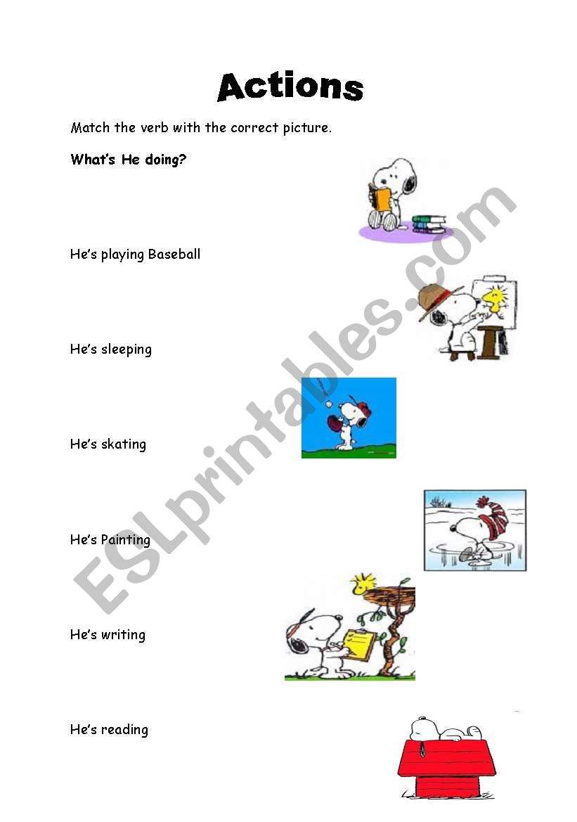 Actions worksheet