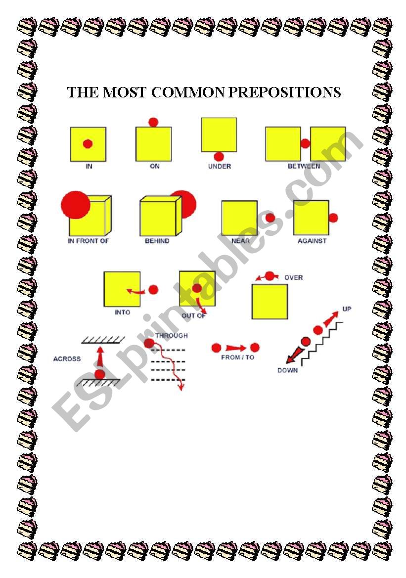 PREPOSITIONS: A SIMPLE SHEET worksheet