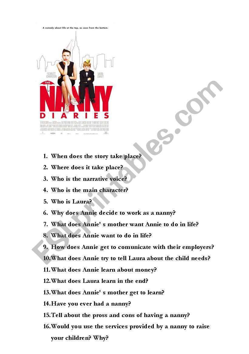 The Nannys Diaries. The film:comprehension questions