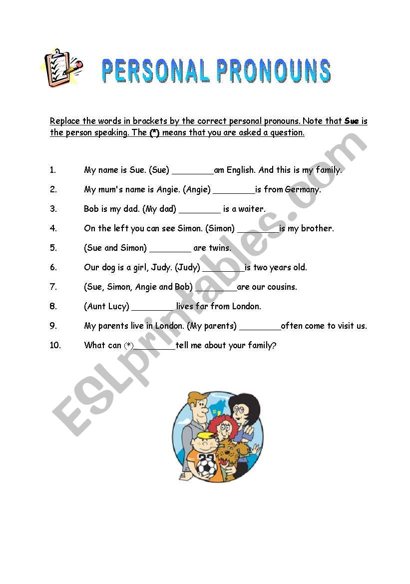 Personal pronouns worksheet