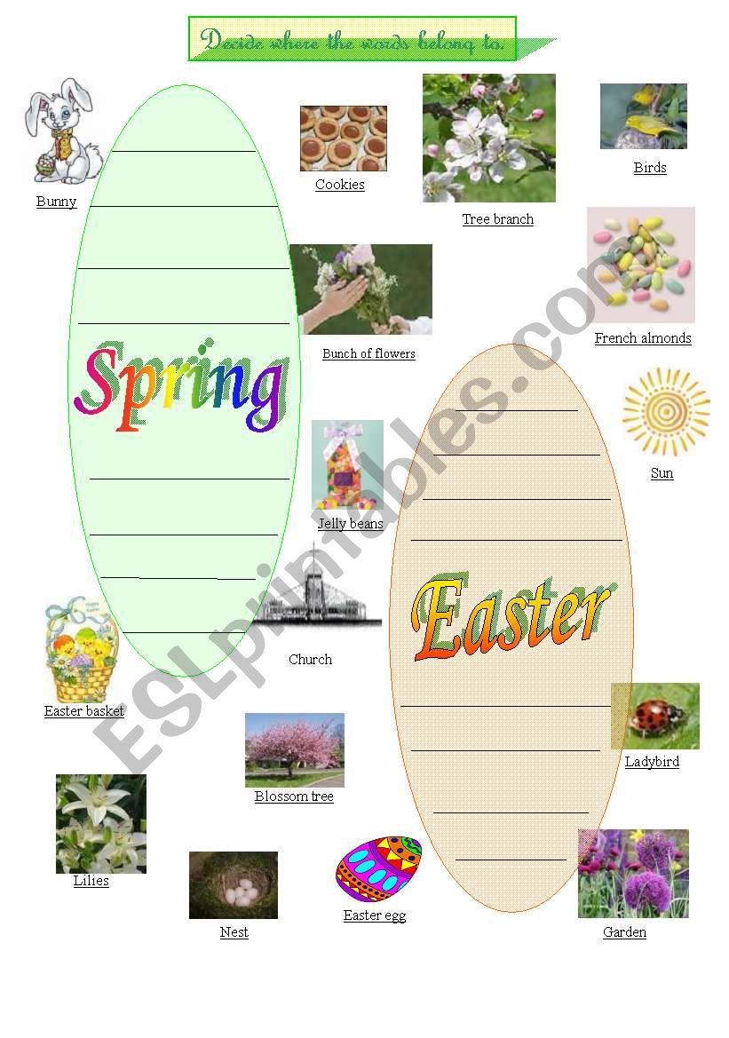 Spring and Easter worksheet