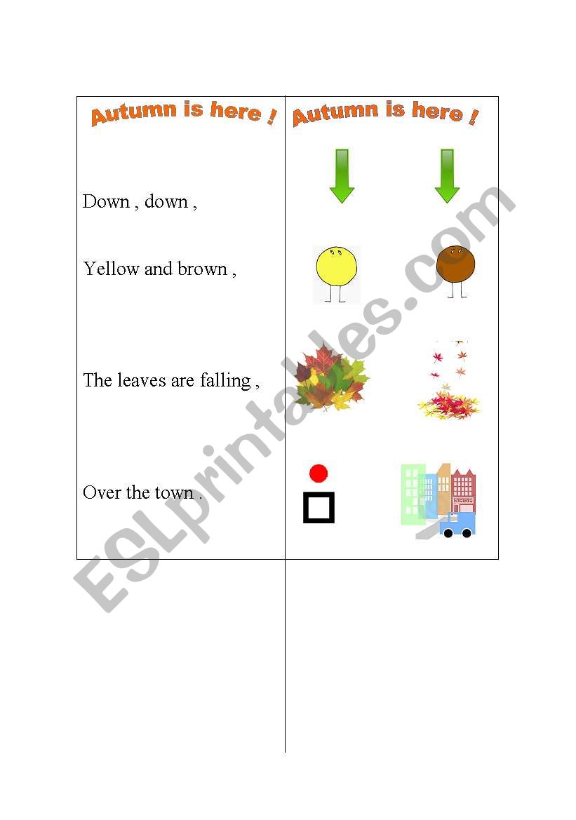 autumn poem worksheet
