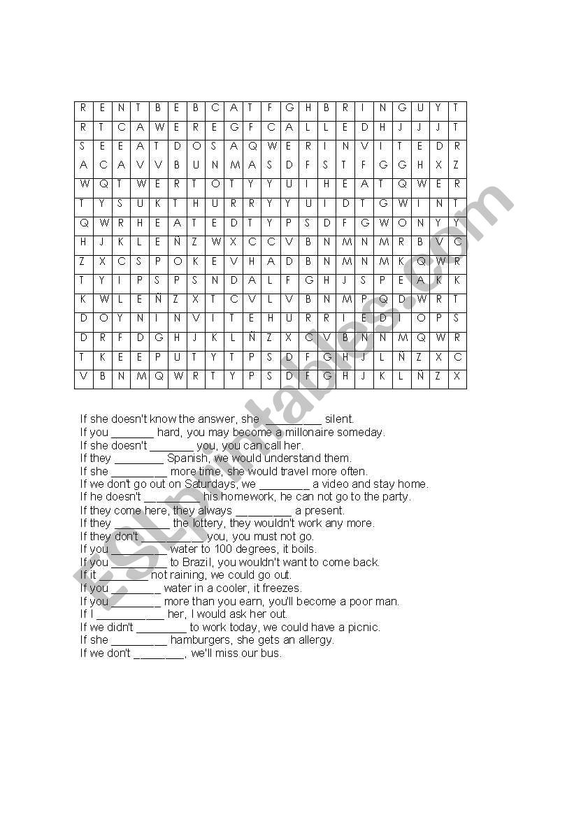 conditional worksheet