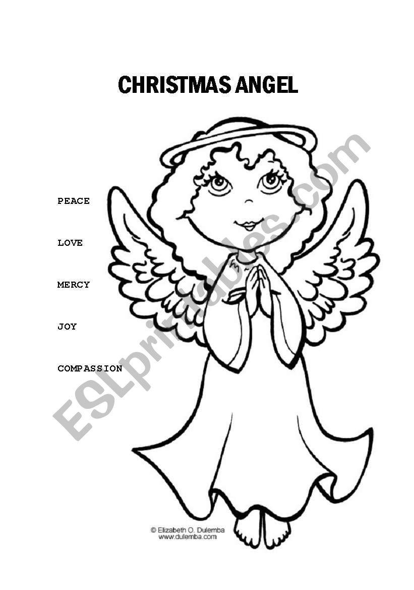 Christmas Angel worksheet