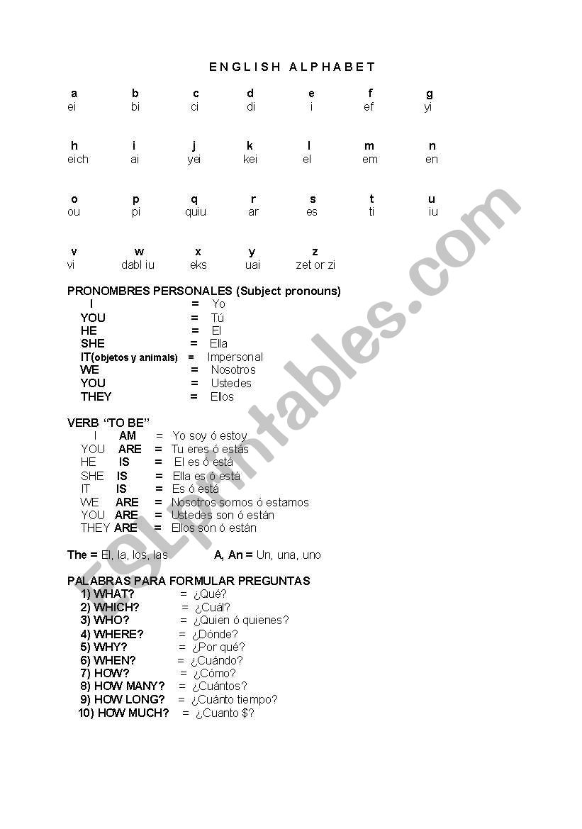 ALPHABET worksheet