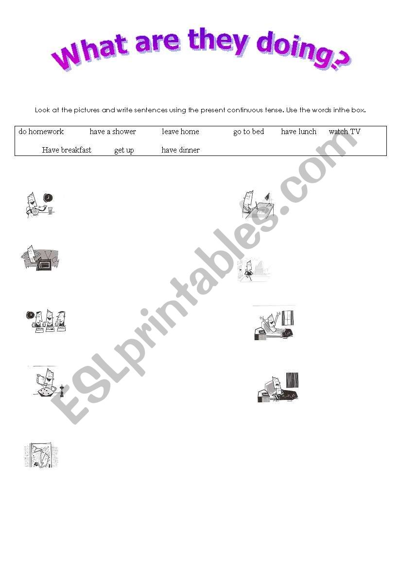 What are they doing? worksheet